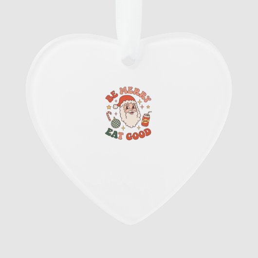 Wees vrolijk eet lekker kerst kerstman frisdrank s ornament (voorkant)
