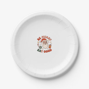 Wees vrolijk eet lekker kerst kerstman frisdrank s papieren bordje