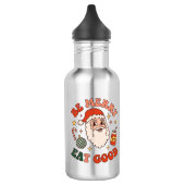 Wees vrolijk eet lekker kerst santa frisdrank snoe waterfles (Links)