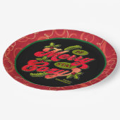 Wees vrolijk en blijf gezellig Kerstmis Papieren Bordje (Gekanteld)