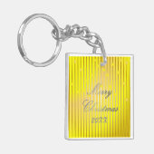 Wees vrolijk en glanzend acryl Sleutelhanger (Voorkant Links)