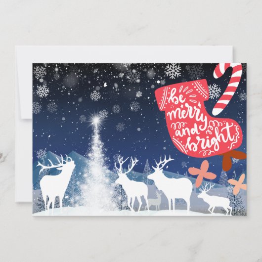 Wees vrolijk en helder Een magische kerst Feestdagenkaart (Voorkant)