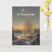 Wees vrolijk en helder Kerstkaart Digitale Kunst Kaart (Gele Bloem)