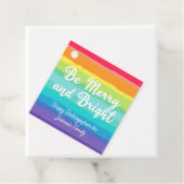 Wees vrolijk en helder Rainbow Custom Christmas Pa Bedankjes Labels (In situ)