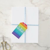 Wees vrolijk en helder Rainbow Custom Christmas Pa Cadeaulabel (Met Touw)