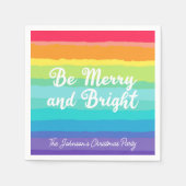 Wees vrolijk en helder Rainbow Custom Christmas Pa Servet (Voorkant)