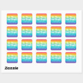 Wees vrolijk en helder Rainbow Custom Christmas Pa Vierkante Sticker (Vel)