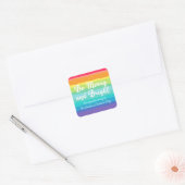 Wees vrolijk en helder Rainbow Custom Christmas Pa Vierkante Sticker (Envelop)
