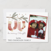 Wees vrolijk en stralend Kerst Foto Feestdagenkaart (Voorkant)