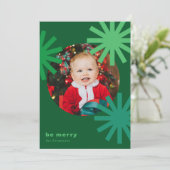 Wees vrolijk Fun Green Pompoms Holiday Kaart (Staand voorkant)