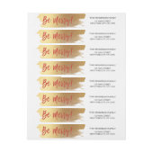 Wees vrolijk gouden folie en rood kerstscript omwikkelbaar adreslabel (Vel)