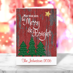 Wees vrolijk helder script rustieke hout gouden st feestdagen kaart