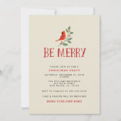Wees vrolijk kardinaal kerstfeest kaart (Voorkant)