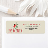 Wees vrolijk kardinaal Kerstmis Etiket (Insitu)