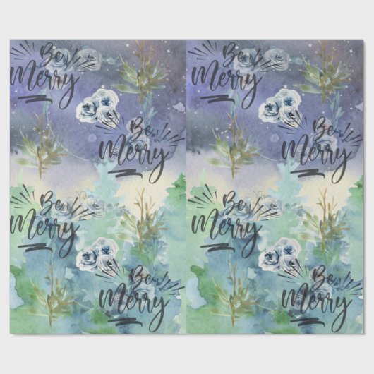 Wees vrolijk kerstcadeautje cadeaupapier (Vlak)