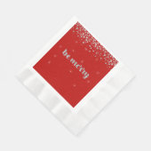 Wees vrolijk, Kerstmis, Zilveren glans, Glitter Servet (Hoek)