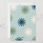 Wees vrolijk Leuk Wit Blauw Groen Pompoms Vakantie Feestdagenkaart (Achterkant)