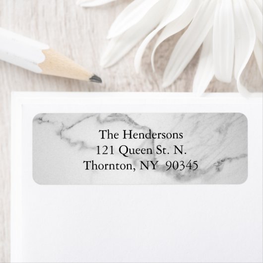 Wees vrolijk marmeren adreslabel etiket (Insitu)