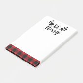 Wees vrolijk Modern Script Buffalo Plaid Post-it® Notes (Schuin)