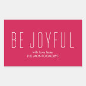 Wees vrolijk modern vakantie cadeau Label (Voorkant)