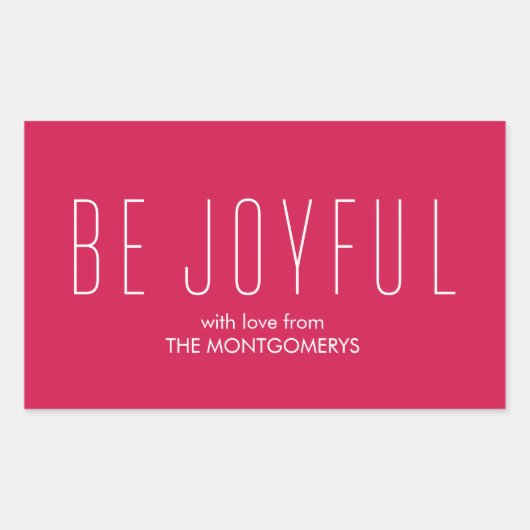 Wees vrolijk modern vakantie cadeau Label (Voorkant)