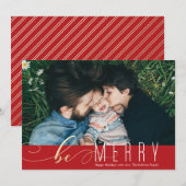 Wees vrolijk nep folie Kerst vakantiekaart Feestdagenkaart (Voorkant / Achterkant)