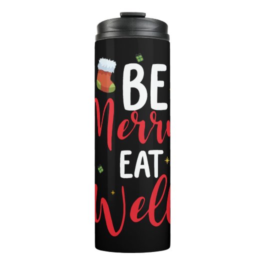 Wees vrolijk om goed te eten thermosbeker (Voorkant)
