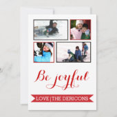 Wees vrolijk rode banner Kerstmis Groupon foto Feestdagenkaart (Voorkant)