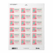 Wees vrolijk roze Scribble Tree Arched Foto Etiket (Full Sheet)