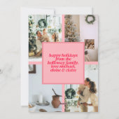 Wees vrolijk roze Scribble Tree Arched Foto Feestdagenkaart (Achterkant)