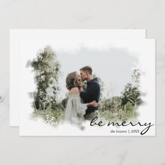 Wees vrolijk Snowflake Cutout Christmas Kaart (Voorkant / Achterkant)