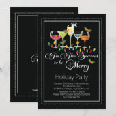 Wees vrolijk vakantie cocktail party uitnodiging (Voorkant / Achterkant)