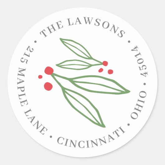 Wees vrolijk vakantie ronde retour adres label (Voorkant)