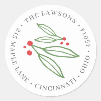 Wees vrolijk vakantie ronde retour adres label