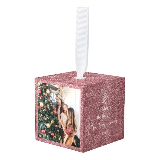 Wees vrolijk, wees helder | 3 Foto Kerstmis Famili Decoratie (Voorkant hoekig)