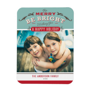 wees vrolijk wees helder citaat kerstfoto magneet