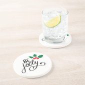 Wees vrolijk zandsteen onderzetter (Zijkant)