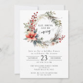 Wees vrolijke kerst krans feestuitnodiging kaart (Voorkant)