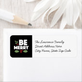 Wees vrolijke retour adreslabels, kerstkaart etiket (Insitu)