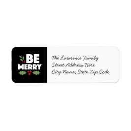 Wees vrolijke retour adreslabels, kerstkaart etiket