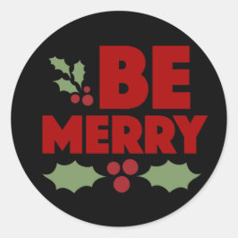 Wees vrolijke ronde sticker voor vakantie kaart, r