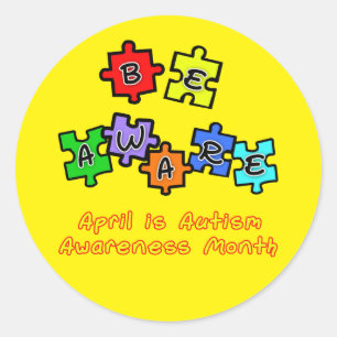 WEES WAARSCIJNEND - april is de maand van de autis Ronde Sticker