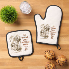 Wees wat je lijkt te zijn Wonderland advies Ovenwant & Pannenlap Set