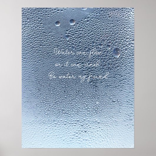 Wees Water Serene Waterdruppel Muurkunst Poster (Voorkant)