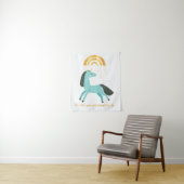 Wees wie je bent, Blauwe Unicorn Wandkleed (In situ)