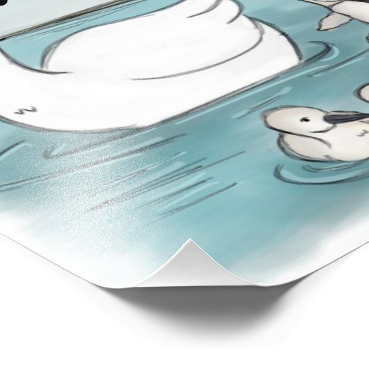 Wees wie je bent, prachtige speelzwanen foto afdruk (Hoek)