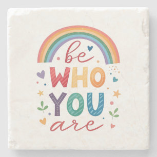 Wees wie je bent stenen onderzetter