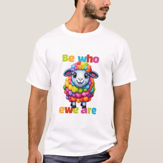 Wees wie we zijn Rainbow Sheep T-shirt (Voorkant)
