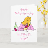 Wees wijn Valentijnskaart Kaart (Gele Bloem)