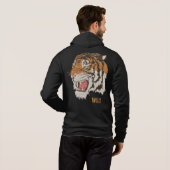 Wees wild Big geweldige tijger die zwart tekent Hoodie (Achterkant volledig)